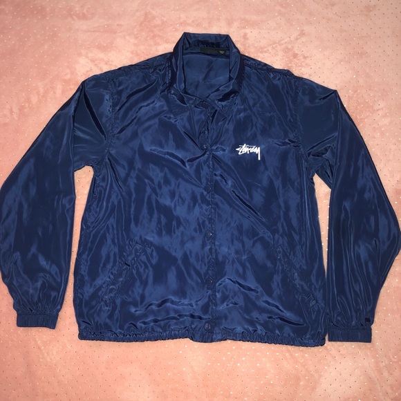 Navy Blue Stussy Windbreaker 